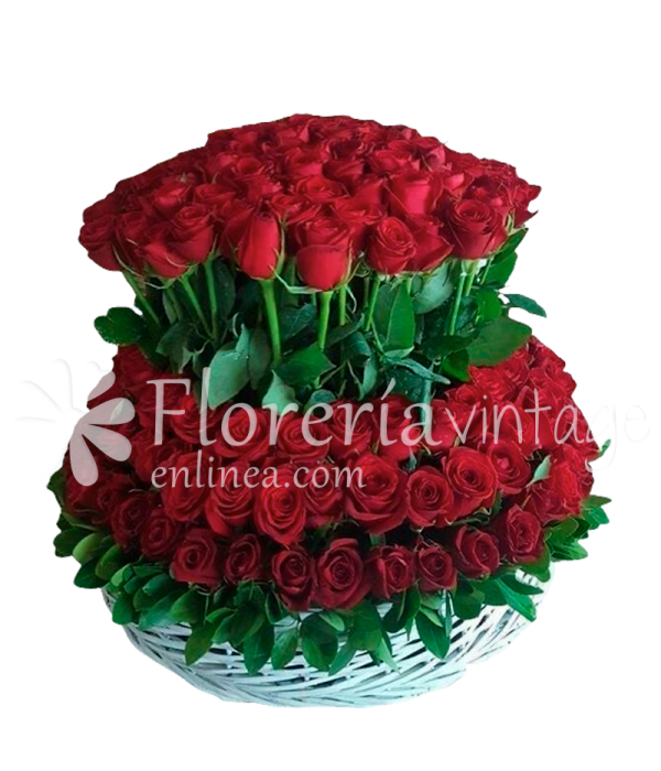 floreria-en-torreon-100RRCIR-CA-100-rosas-en-canasta